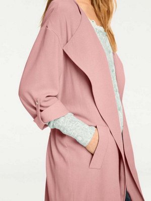 1r Пальто, розовое Heine - Best Connections Свежая модная идея. Летнее пальто с эффектным воротником. Актуальная удлиненная форма. Обрамляющий фигуру силуэт с поясом на завязках и 2 окантованных вшиты