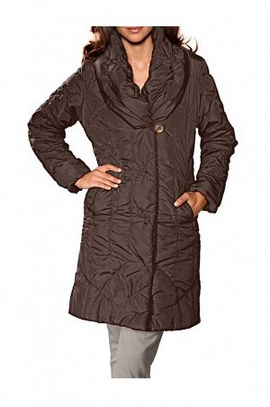 1r Пальто, коричневое Ashley Brooke Элегантная непринужденность благородного стеганого пальто с дизайнерской душой и большим драпированными воротником. Приятный теплый утеплитель. Незаметная застежка 