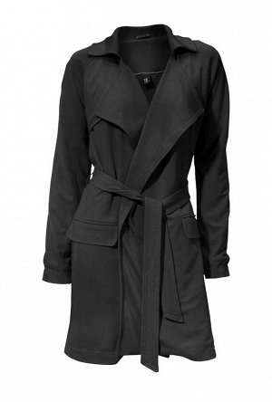 1r Пальто, черное Heine - Best Connections Красивое пальто из высококачественного трикотажа со складкой сзади. Форма без застежки с поясом и шлевками. 2 кармана с клапанами спереди. Подчеркивающая фиг
