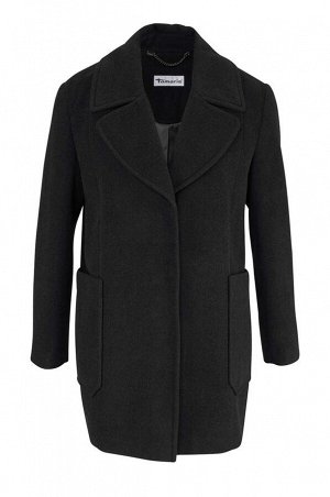 1r Пальто, черное Tamaris Классический цвет для зимы. Укороченная форма на кнопках. Лацканы. 2 больших кармана, внутренний карман. Обрамляющая фигуру форма. Длина ок. 86 см. Благородный и теплый матер