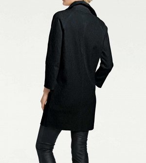 1r Пальто, черное Ashley Brooke Дизайнерское пальто с темпераментными деталями. Благородный блейзер из высококачественного прочного кружева широкой формы. Обрамляющая фигуру двубортная форма с большим
