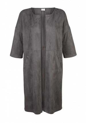1r Пальто, антрацитовое ALBA MODA Классическая модель открытой формы из мягкой искусственной кожи с 2 вшитыми карманами спереди. Эластичный материал из 90% полиэстера и 10% эластана. Обрамляющая фигур