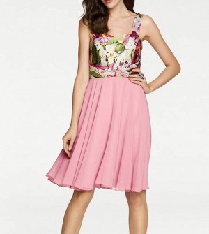 Платье, розово-пестрое