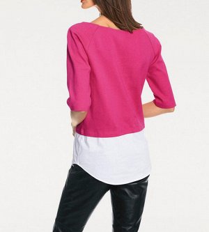 Пуловер 2 в 1, розово-белый