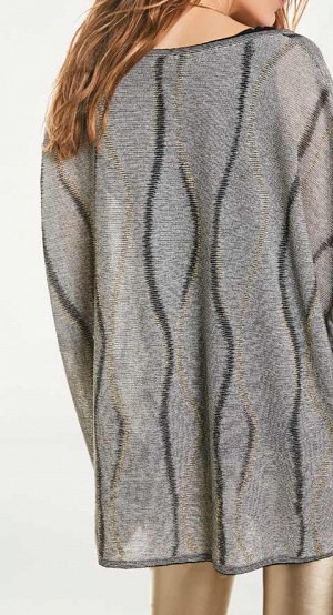 1к Rick Cardona  Пуловер, золотистый  We love it! Модный пуловер и широкий образ. Непринужденный шик свободного силуэта с гламурными деталями. Большой треугольный вырез, боковые разрезы. Длина ок. 74 