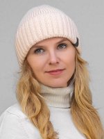 Шапка женская весна-осень Каспий (Цвет абрикосовый), размер 56-58, шерсть 30%
