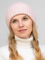 Шапка женская весна-осень Каспий (Цвет пудровый), размер 56-58, шерсть 30%