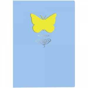 Записная книжка А5 80л линейка Butterfly голубой КЗБФЛ5802930