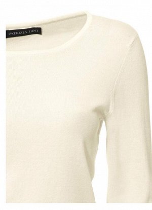 1r Пуловер, охра PATRIZIA DINI Невероятная модель, подходящая ко всему. Пуловер укороченной формы из мягкого трикотажа с круглым вырезом и длинными рукавами. Нежные края резиночной вязкой. Подчеркиваю