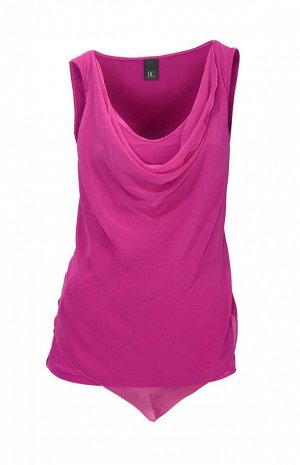 1r Топ, ярко-розовый Heine - Best Connections Модный стиль 2 в 1. Красивый дизайн и мягкость! Благородная блузка с декоративным вырезом под водопад. Шифоновая отделка спереди и асиммтеричный кант, изн