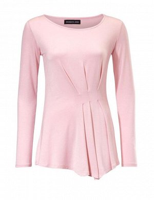 1r Блузка, розовая PATRIZIA DINI Красивая блузка с неброской асимметрией. Декоративная драпировка спереди. Подчеркивающий фигуру силуэт с круглым вырезом горловины и длинные рукава. Длина ок. 70 см. Н