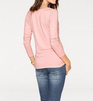 1r Блузка, розовая PATRIZIA DINI Красивая блузка с неброской асимметрией. Декоративная драпировка спереди. Подчеркивающий фигуру силуэт с круглым вырезом горловины и длинные рукава. Длина ок. 70 см. Н