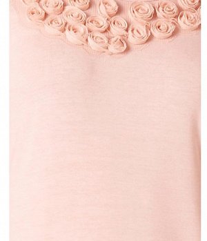 1r Блузка, розовая Linea Tesini Игривая цветочная отделка! Подчеркивающий фигуру крой с окантованным круглым вырезом горловины и короткими рукавами. Длина ок. 66 см. Удобный материал из 95% вискозы и 