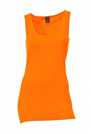 1r Топ, оранжевая Heine - Best Connections Летняя основа яркого цвета резиночной вязкой, слегка приталенная. Круглый вырез горловины и широкие бретельки. Подчеркивающая фигуру форма. Длина ок. 72 см. 