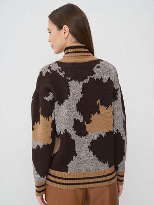 Свитер женский 7242-40290   5800363/5300616/004 горький шоколад/карамельный кофе/беж-св.серый