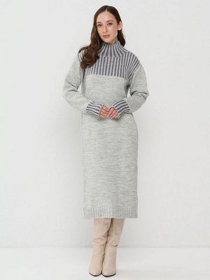 Платье женское 7242-20044   002/6400193 св.серый меланж/базальт