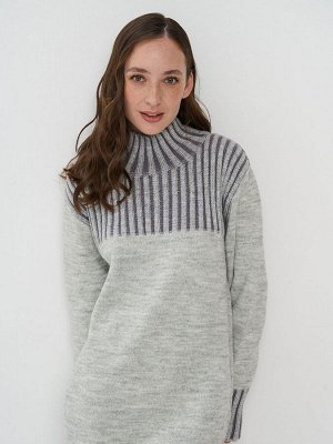 Платье женское 7242-20044   002/6400193 св.серый меланж/базальт