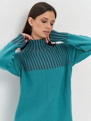 Платье женское 7242-20044   4300999/6500205 аквамарин/графит