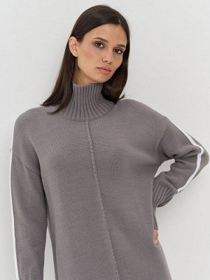 Платье женское 7242-20047   6400173/501 титаниум/белый