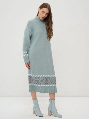 Платье женское 9242-92035   4301005/501/6400173 тополь серебристый/белый/титаниум