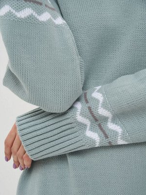 Платье женское 9242-92035   4301005/501/6400173 тополь серебристый/белый/титаниум