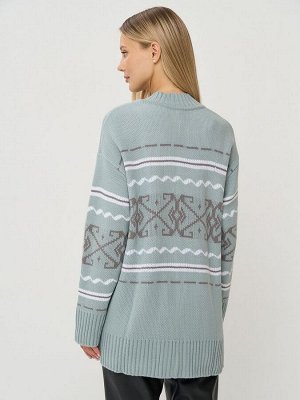 Кардиган женский 9242-91045   4301005/501/6400173 тополь серебристый/белый/титаниум