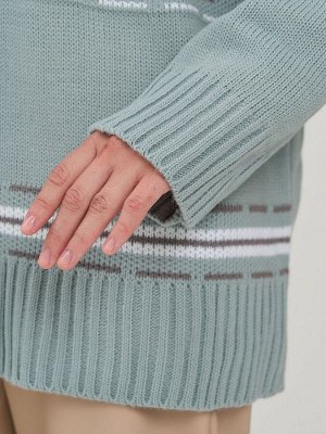 Джемпер женский 9242-94178   4301005/6400173/501 тополь серебристый/титаниум/белый