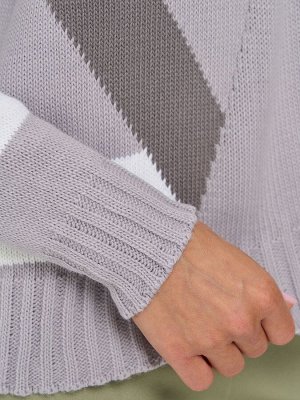Джемпер женский 9242-94141   6100199/293/6400173 туман/белый/титаниум