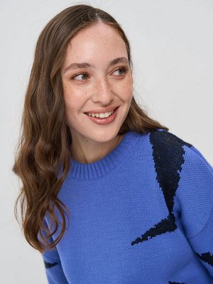 Джемпер женский 7242-40330   221025/025 звёздная пыль/синий меланж