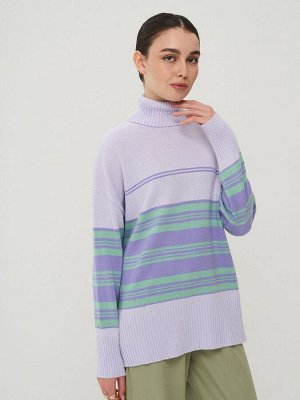 Свитер женский 9242-94131   7100102/3585/494 пыльная лаванда/гортензия/бирюзовая пастель