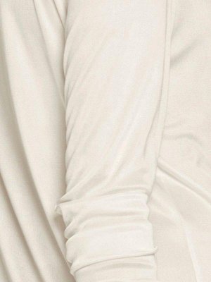 1r Блузка, кремовая Rick Cardona Привлекательная блузка со спортивным карманом кенгуру из сатина спереди. Эластичный кант на резинке. Обрамляющий фигуру силуэт и кулиска, длинные рукава. Длина ок. 60 