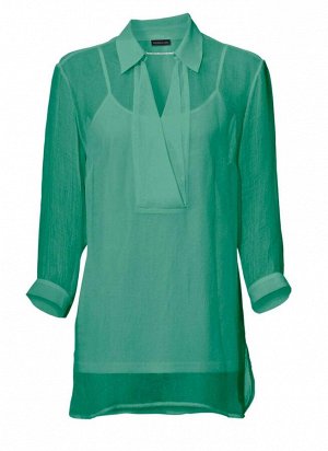Блузка с топом, зеленая