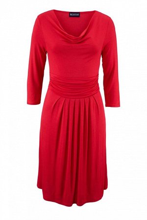 1r Платье, красное Laura Scott Невероятный дизайн с современой аурой. Привлекательное платье с декольте в виде водопада и эффектно драппированной отделкой на талии. Драппировки на талии и широкие завя