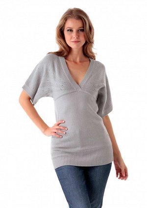 1r Пуловер, серый Aniston Трикотажный шик. Интересный узор с широкими плечами и строчкой под грудью. Подчеркивающая фигуру удлиненная форма. Длина ок. 72 см. Высококачественный трикотаж из 100% полиак