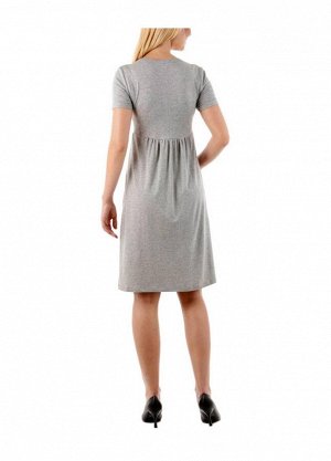 1r Платье, светло-серое Aniston Женственная модель с шармом. Можно носить отдельно или с блузкой. Высокая талия. Глубокая застежка на пуговицах. Короткие рукава. Обрамляющий фигуру силуэт с расклешенн