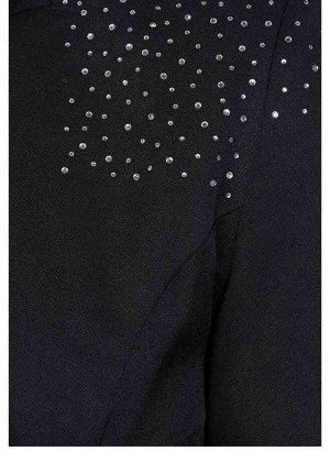 1r Блейзер, черный Melrose Просто неотразимо - изысканные детали и сверкающая аппликация со стразами на плечах. Элегантная однобортная форма на 2 пуговицах укороченной длины с лацканами и 2 карманами 
