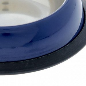 Миска для кошек Пижон, с нескользящим основанием, округлая, синяя, 240 мл