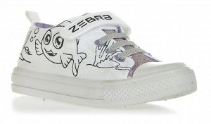 Кеды текстильные дошкольные ZEBRA, Белый