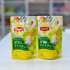 Lipton Tea Peach & Orange 220g - Холодный зеленый чай Липтон персик и апельсин. 10 порций