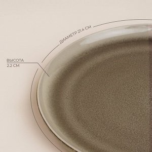 Тарелки SL Home «Мольвено», d=21.4 см, фарфор, набор 2 шт., зелёные