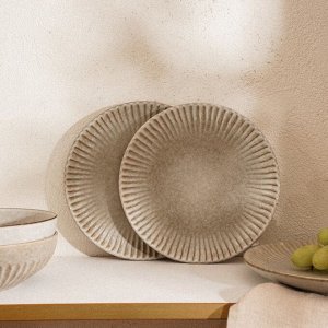 Тарелки SL Home «Монти», d=27 см, набор 2 шт., фарфор, серые