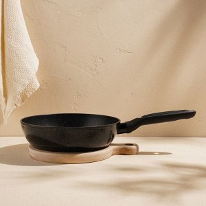 Сковорода с высоким бортом SL Home, d=24 см, h=6.3 см, кованый алюминий, антипригарное покрытие, индукция, чёрная
