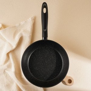 Сковорода с высоким бортом SL Home, d=24 см, h=6.3 см, кованый алюминий, антипригарное покрытие, индукция, чёрная