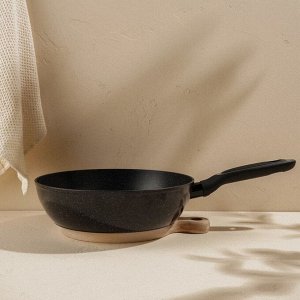 Сковорода с высоким бортом SL Home, d=28 см, h=7.5 см, кованый алюминий, антипригарное покрытие, индукция, чёрная