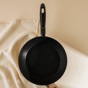 Сковорода с высоким бортом SL Home, d=28 см, h=7.5 см, кованый алюминий, антипригарное покрытие, индукция, чёрная