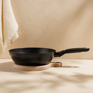 Сковорода с высоким бортом SL Home, d=26 см, h=7 см, кованый алюминий, антипригарное покрытие, индукция, чёрная