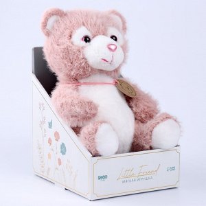 Мягкая игрушка Little Friend, медведь, цвет розовый, 23 см