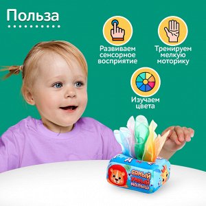 Сортер мягкий «Умный малыш», 10 платочков, 1+