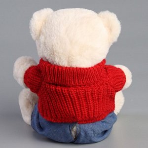 Мягкая игрушка Little Friend, мишка в красном свитере, 21 см