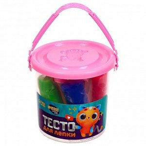 Тесто для лепки 7 цветов, 105 гр, 1 формочка, крышка - формочка, МИКС